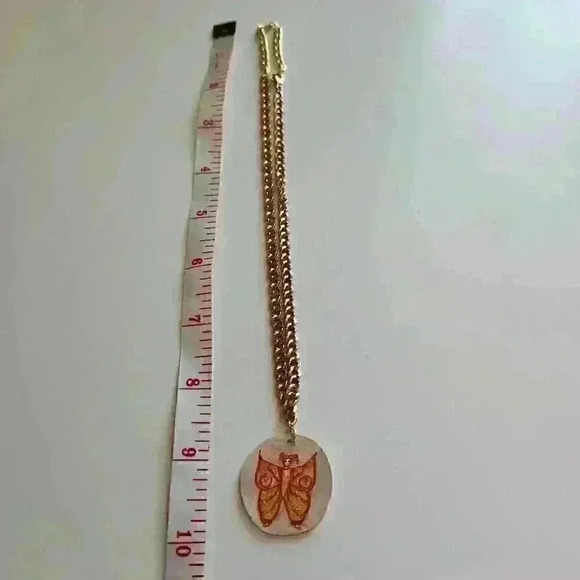 Cute butterfly girl pendant on a gold chain necklace ✦ unique handmade jewelry ✦ - Picture 9 of 12